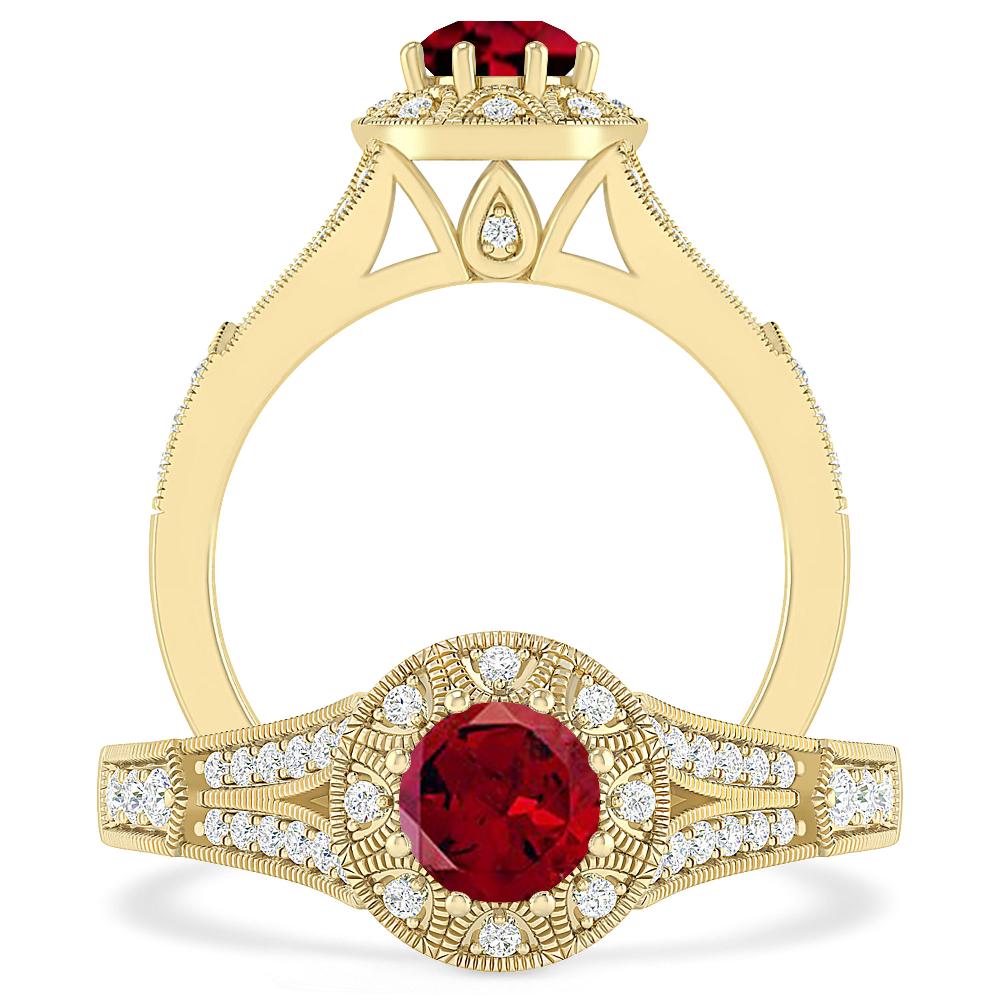 Yellow Gold - Garnet