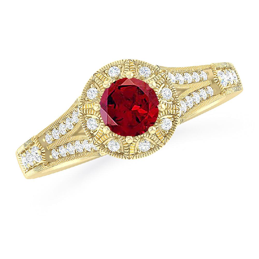 Yellow Gold - Garnet