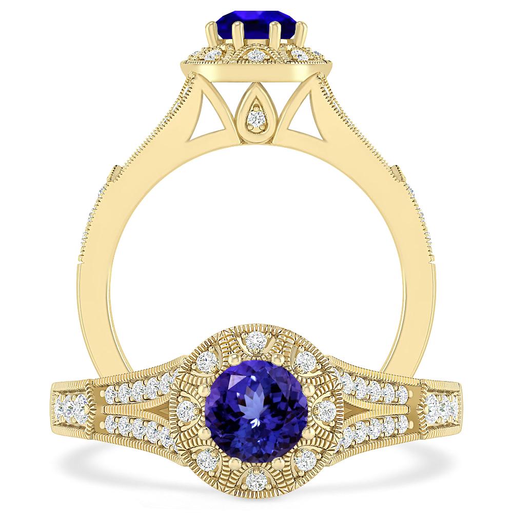 Yellow Gold - Tanzanite