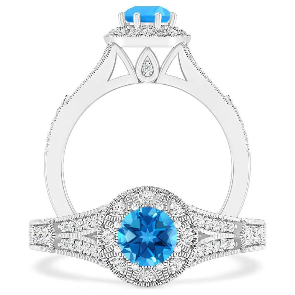 White Gold - Blue Topaz