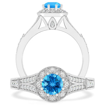 White Gold - Blue Topaz