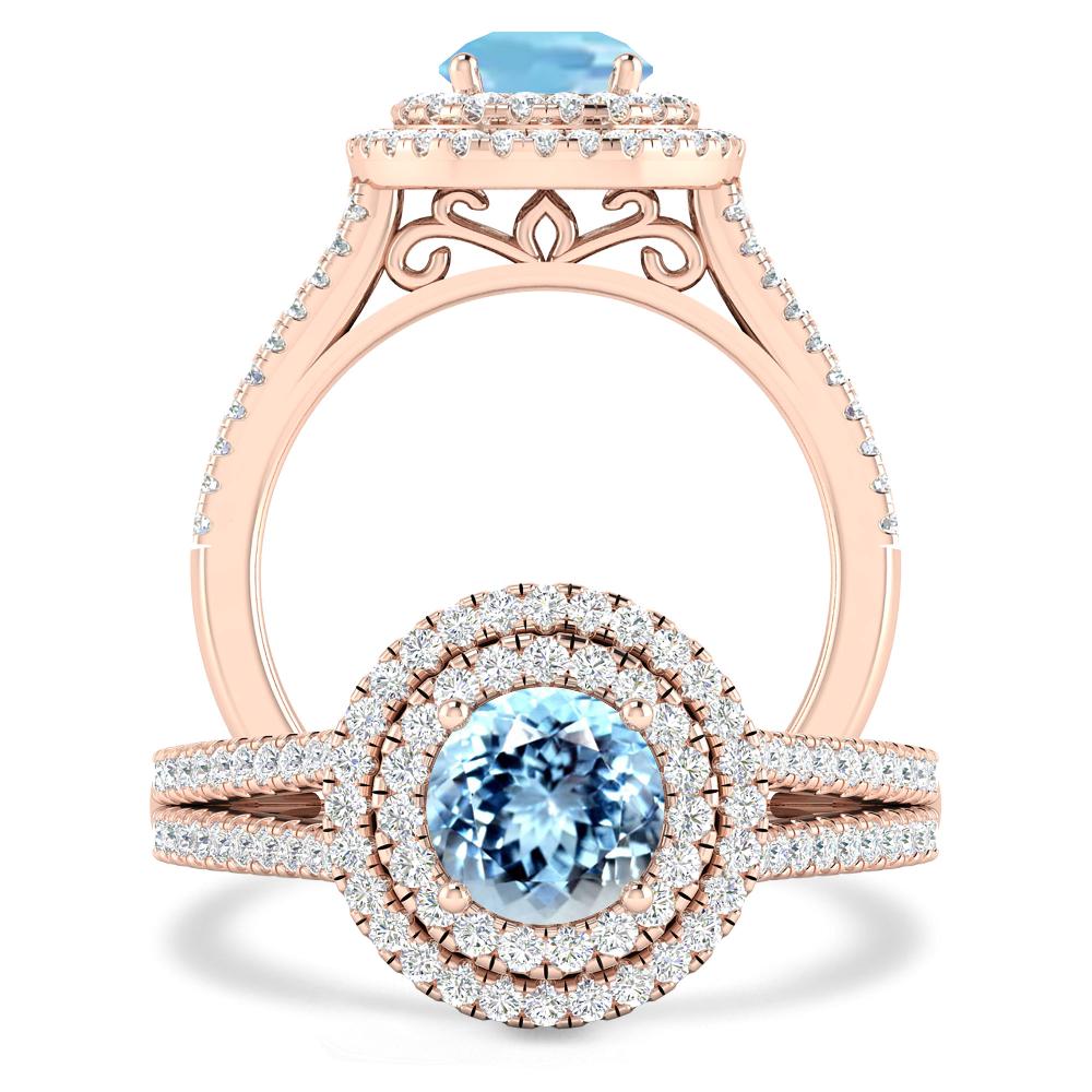 Rose Gold - Aquamarine