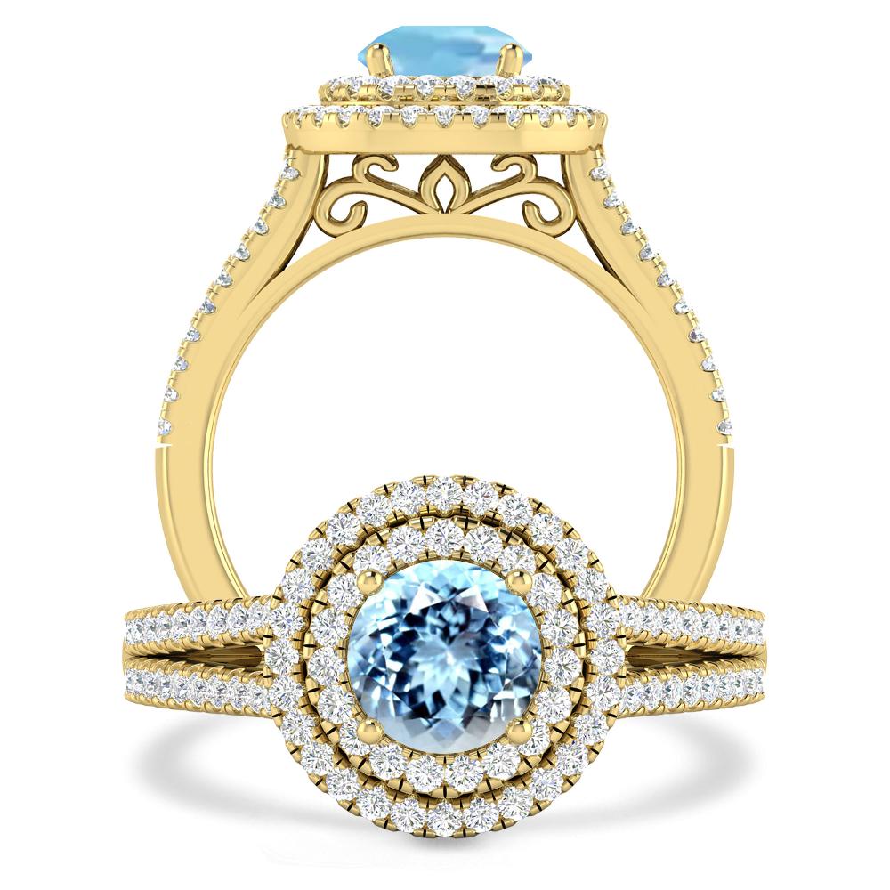 Yellow Gold - Aquamarine