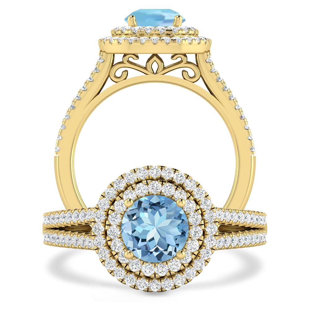 Yellow Gold - Aquamarine