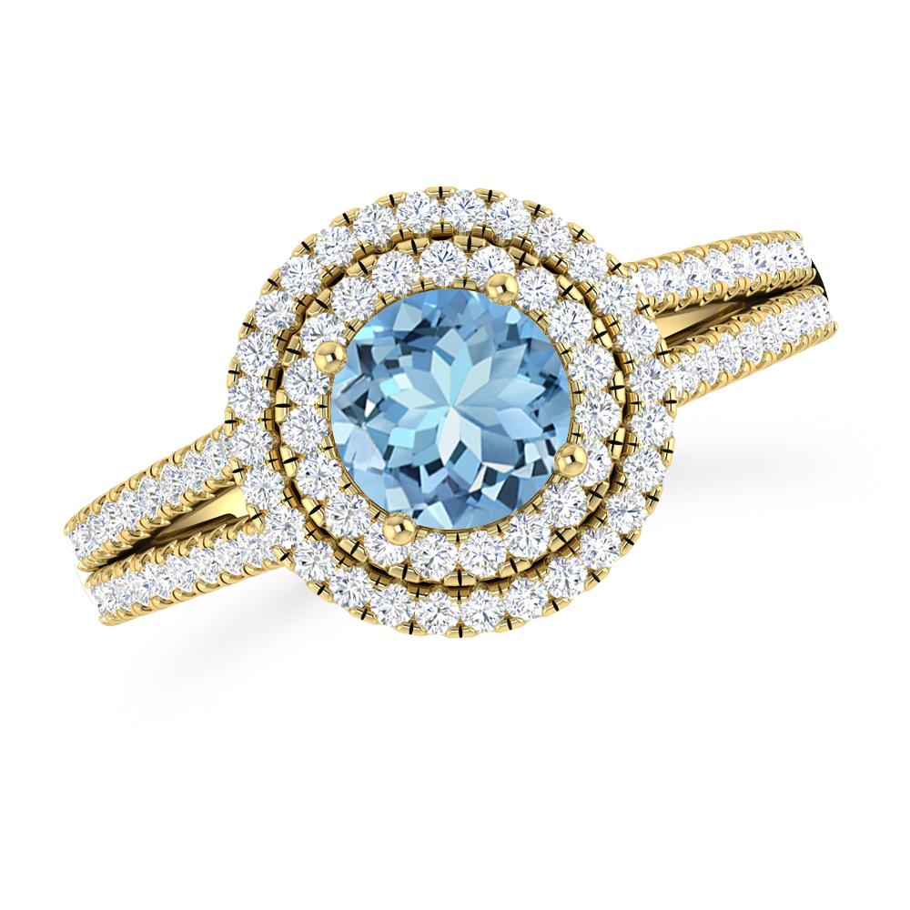 Yellow Gold - Aquamarine