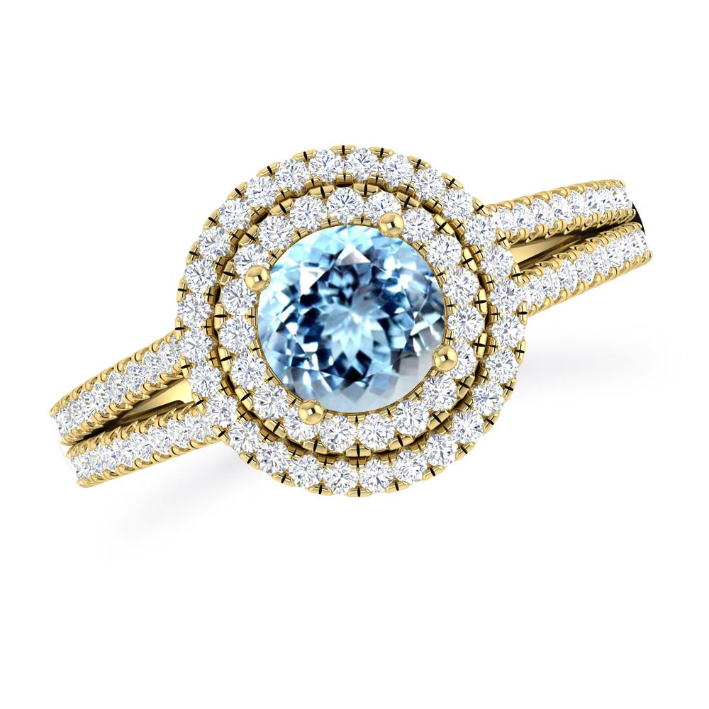 Yellow Gold - Aquamarine