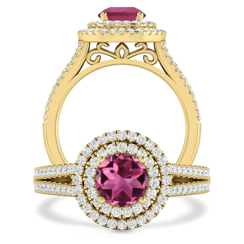 Yellow Gold - Pink Tourmaline