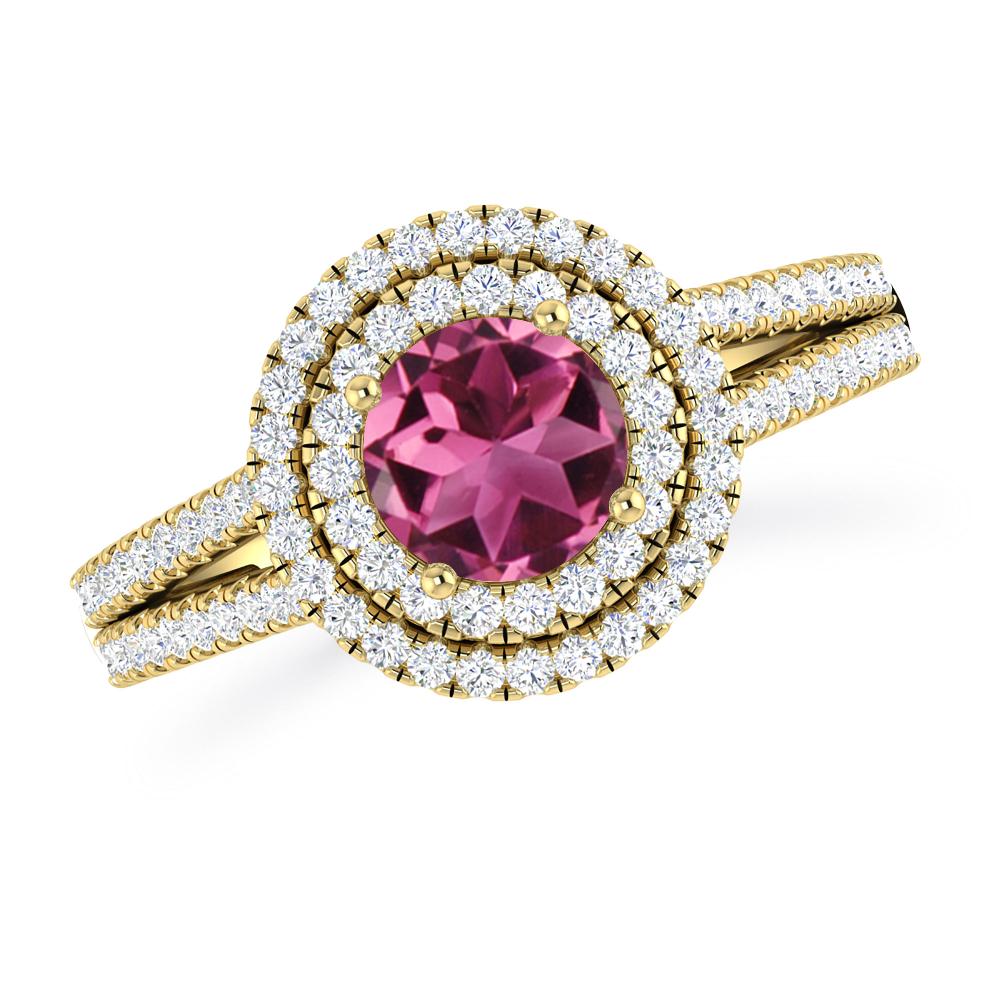 Yellow Gold - Pink Tourmaline