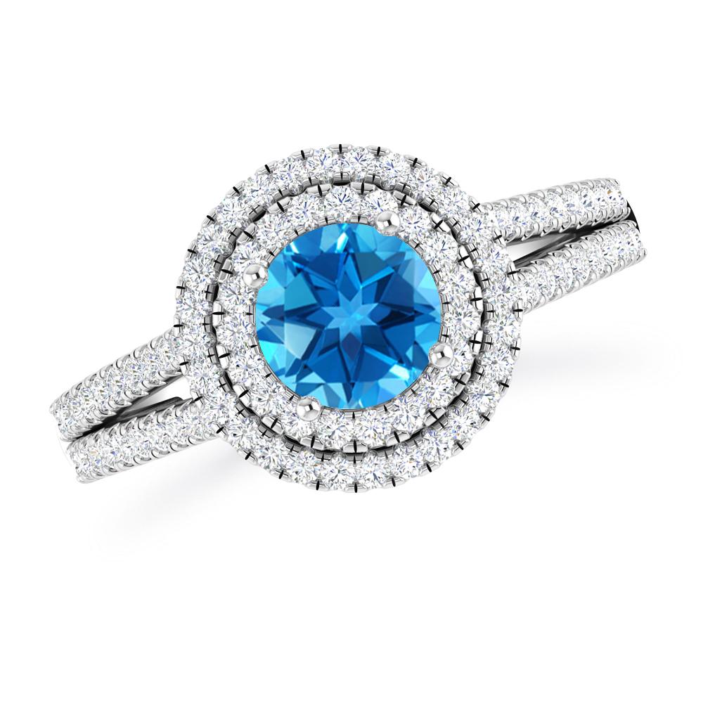 White Gold - Blue Topaz