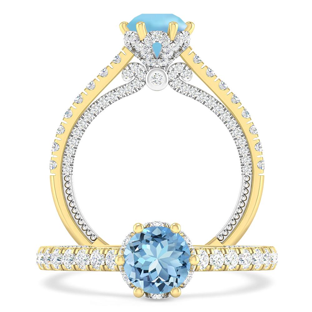 Yellow Gold - Aquamarine