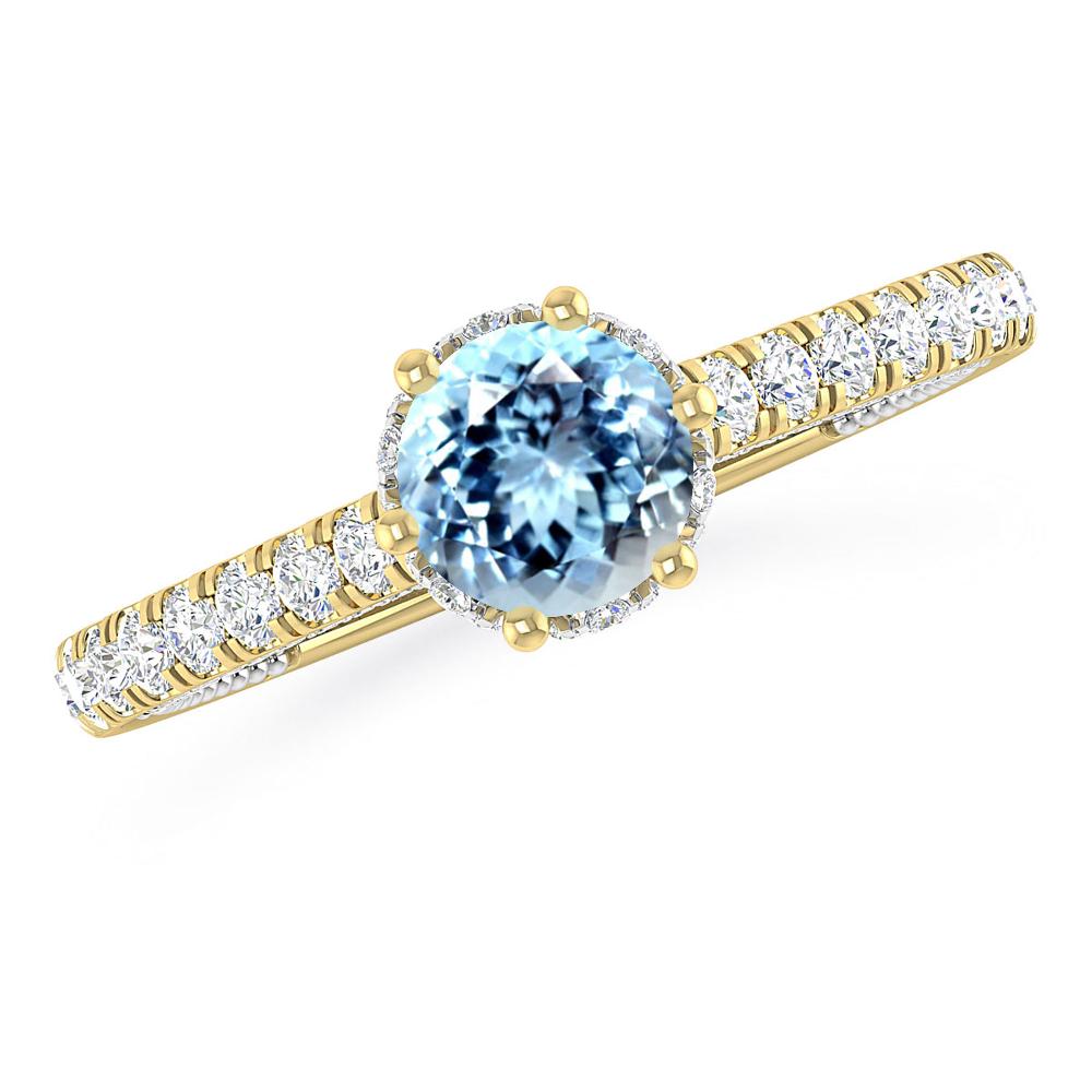 Yellow Gold - Aquamarine