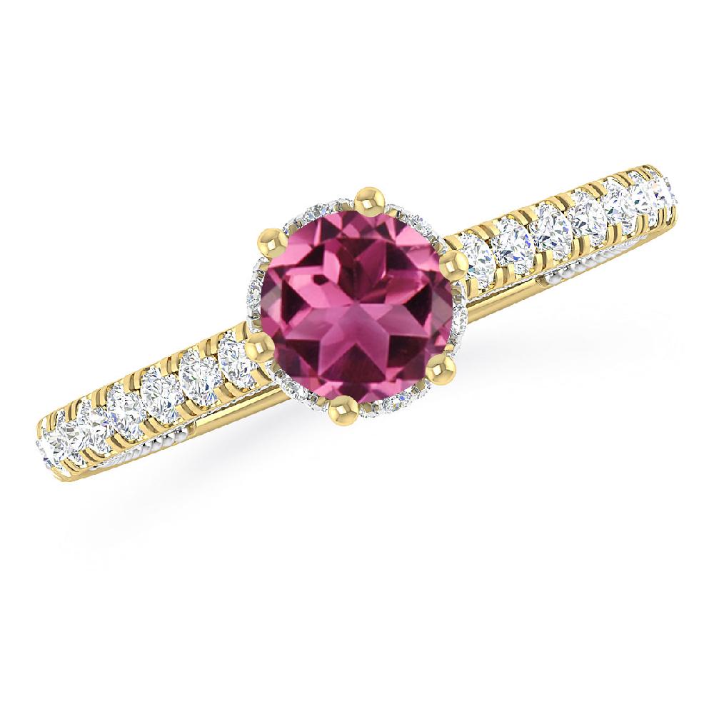 Yellow Gold - Pink Tourmaline