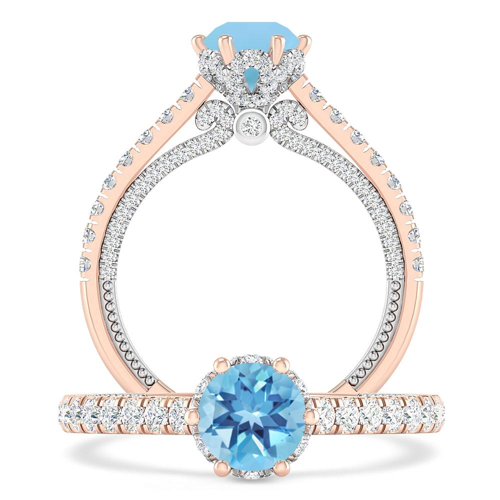 Rose Gold - Blue Topaz