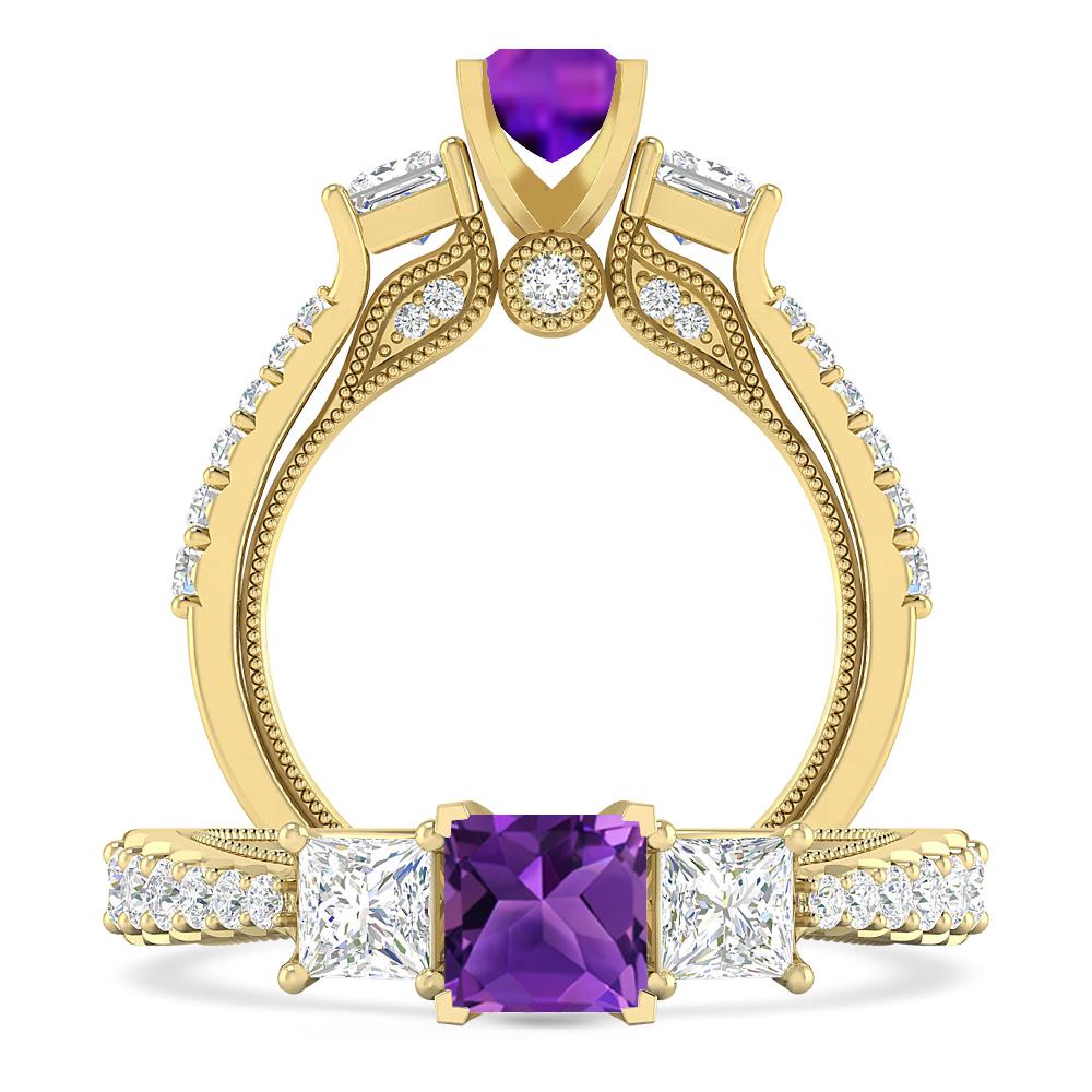 Yellow Gold - Amethyst