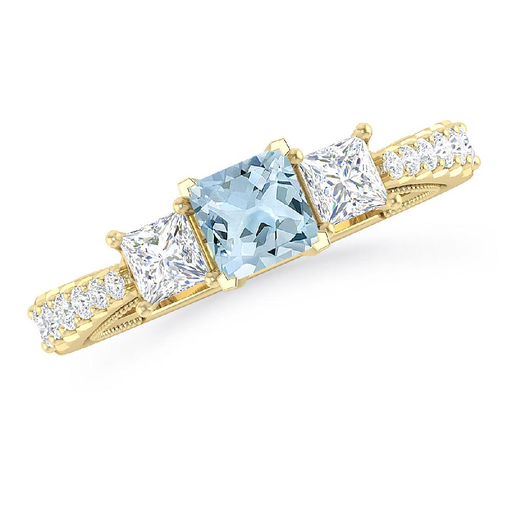 Yellow Gold - Aquamarine