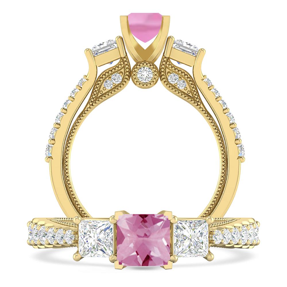 Yellow Gold - Pink Tourmaline