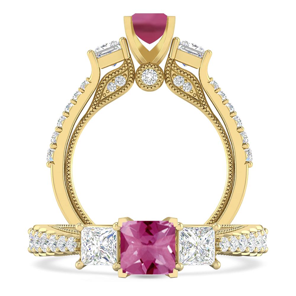 Yellow Gold - Pink Tourmaline