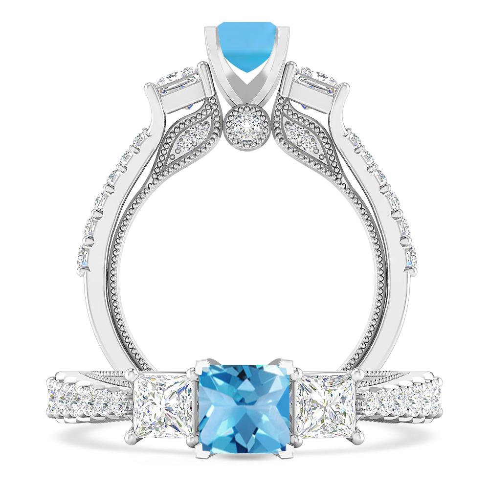 White Gold - Blue Topaz