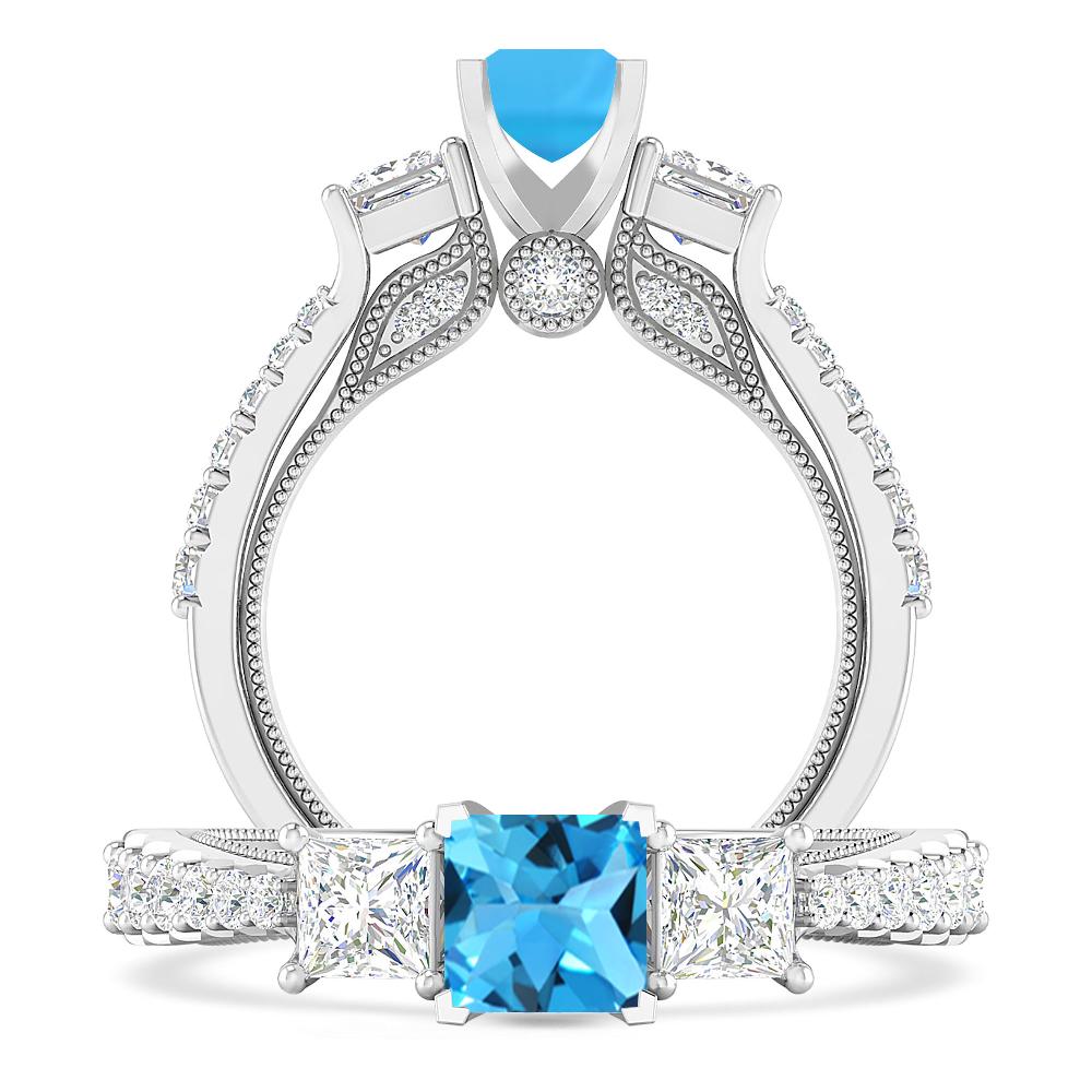 White Gold - Blue Topaz