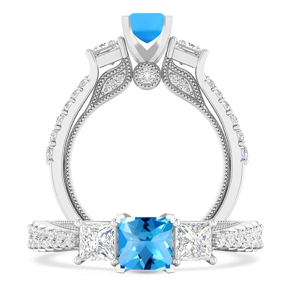 White Gold - Blue Topaz