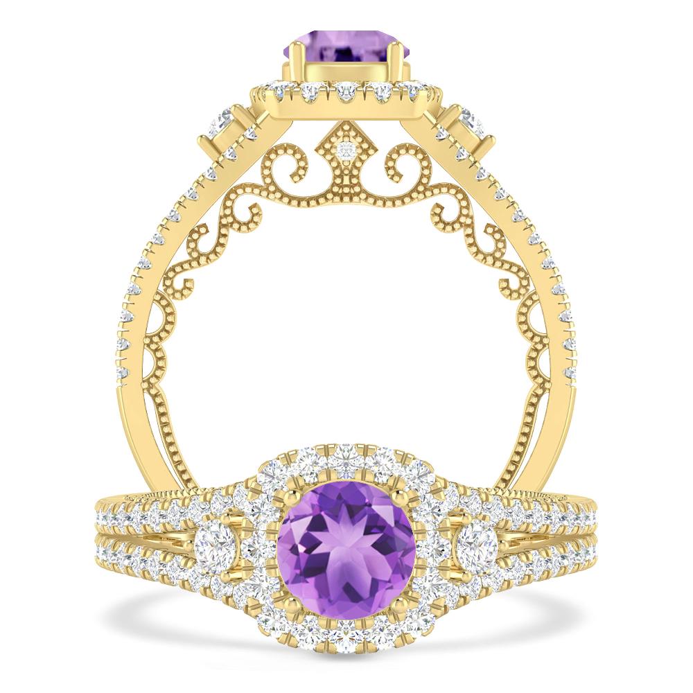 Yellow Gold - Amethyst