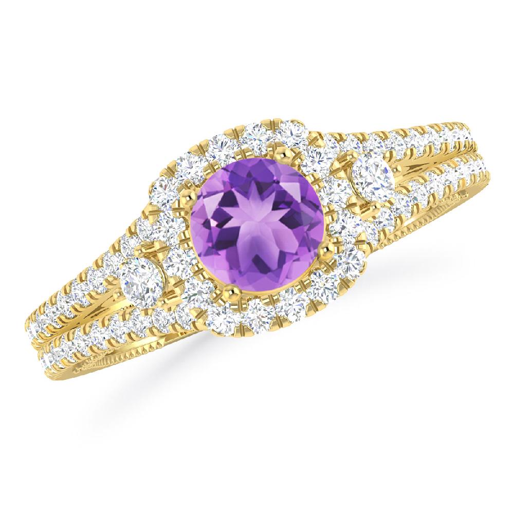 Yellow Gold - Amethyst