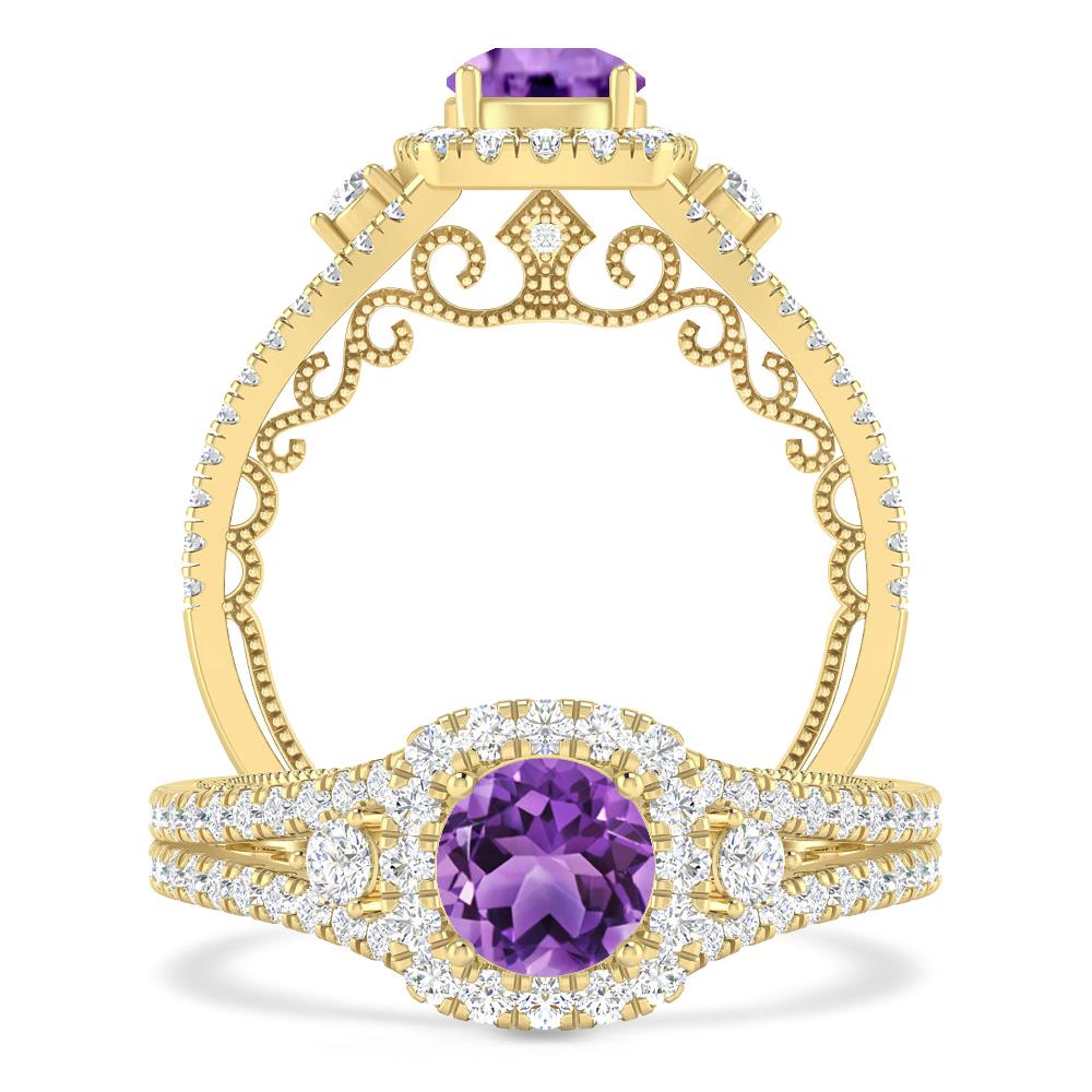 Yellow Gold - Amethyst