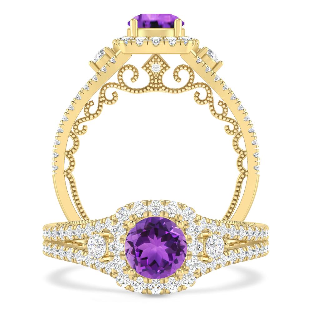 Yellow Gold - Amethyst