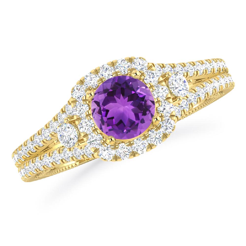 Yellow Gold - Amethyst