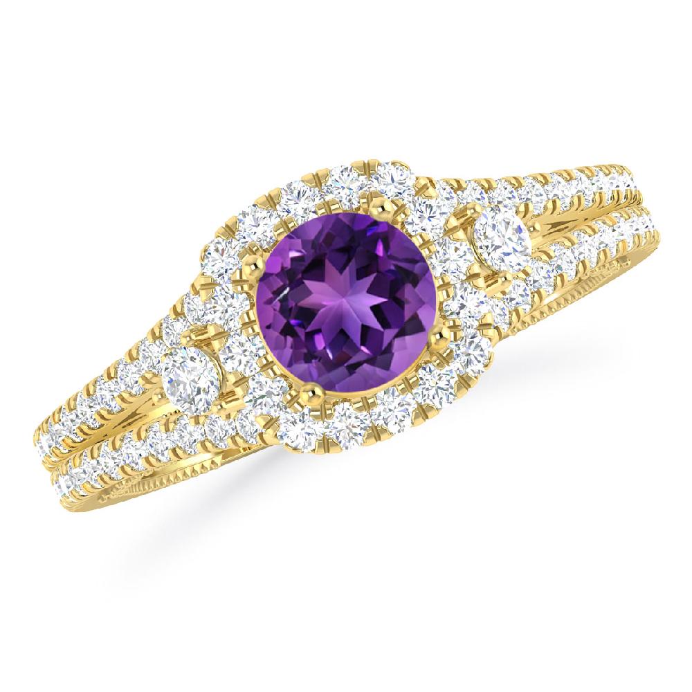 Yellow Gold - Amethyst