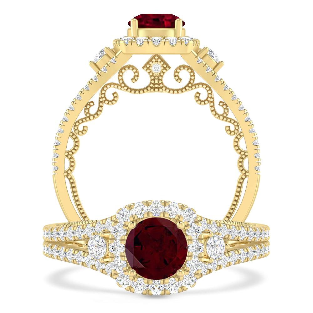 Yellow Gold - Garnet