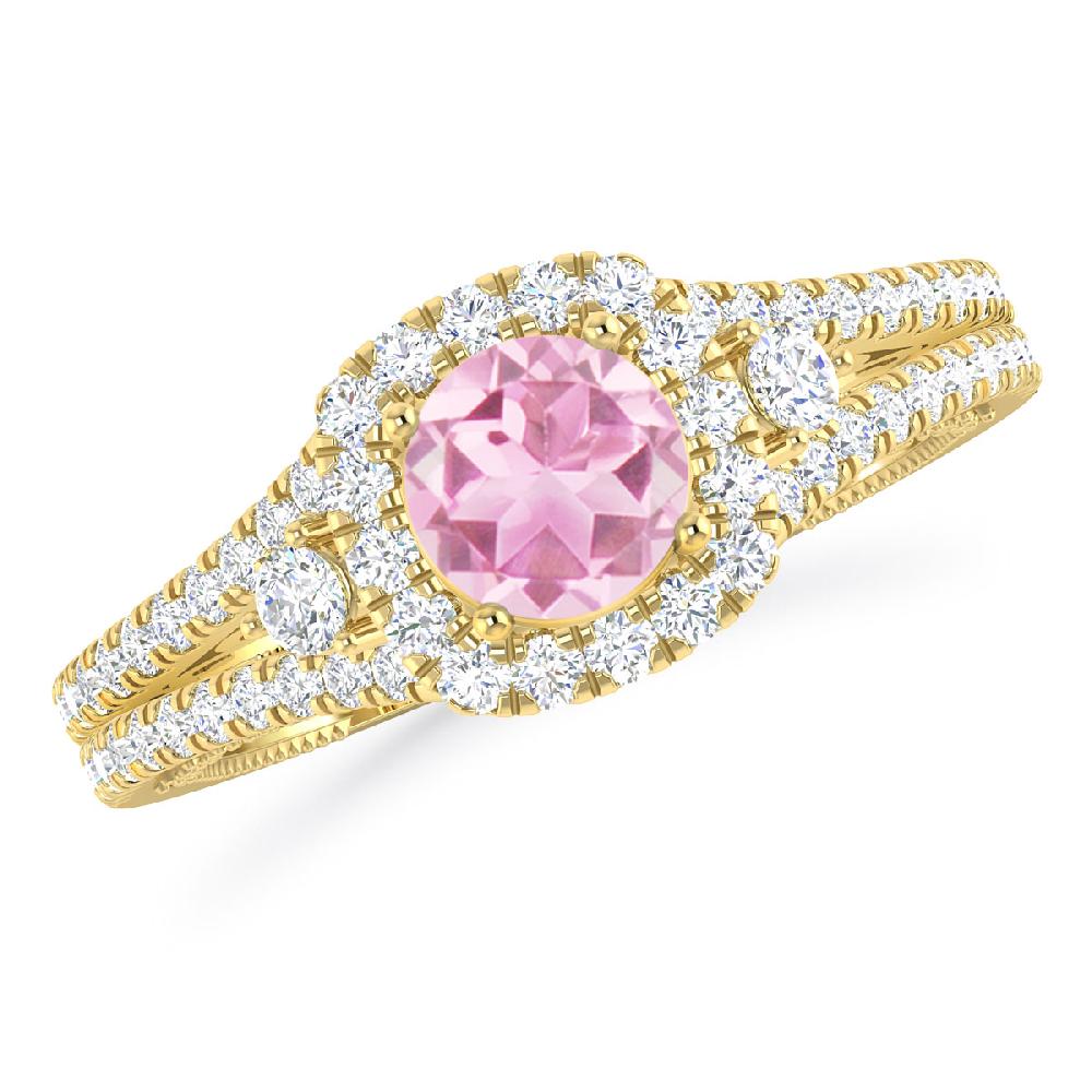 Yellow Gold - Pink Tourmaline