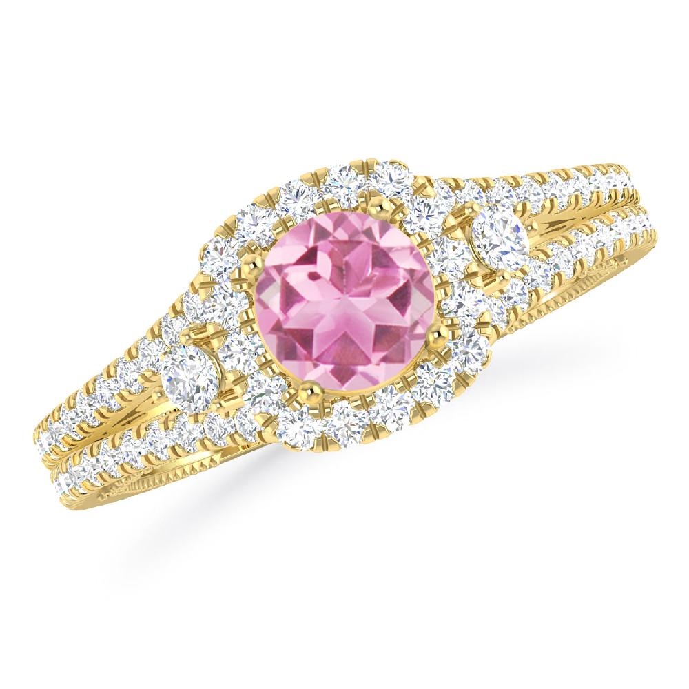 Yellow Gold - Pink Tourmaline