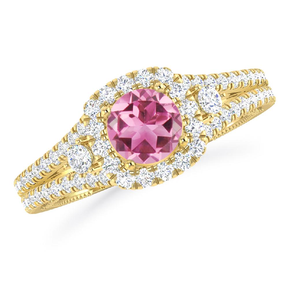 Yellow Gold - Pink Tourmaline