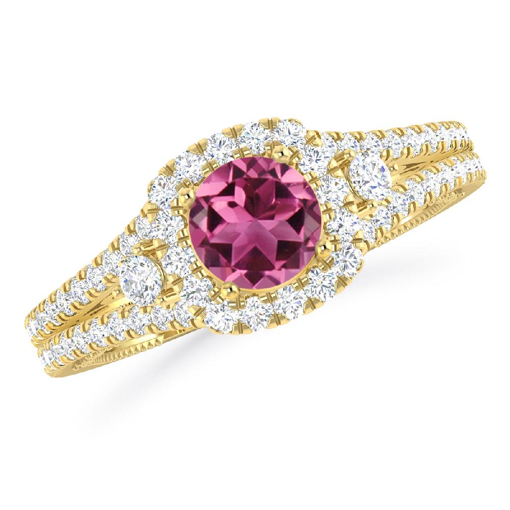 Yellow Gold - Pink Tourmaline