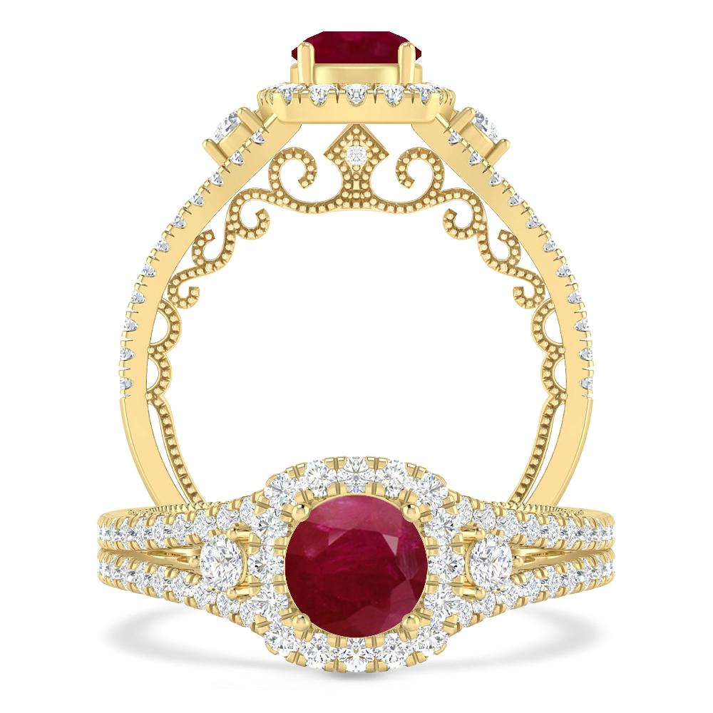 Yellow Gold - Ruby