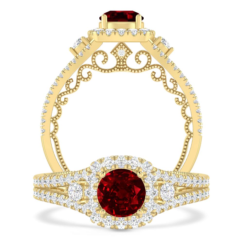 Yellow Gold - Ruby