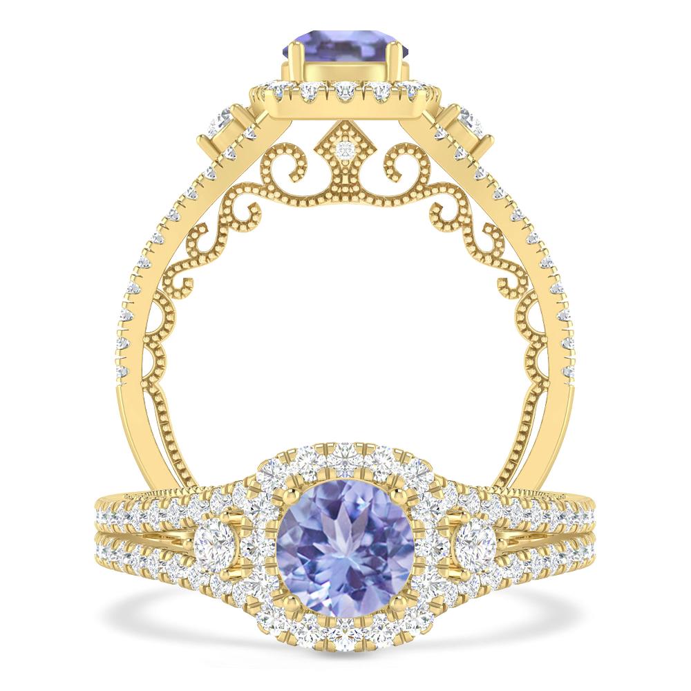 Yellow Gold - Tanzanite