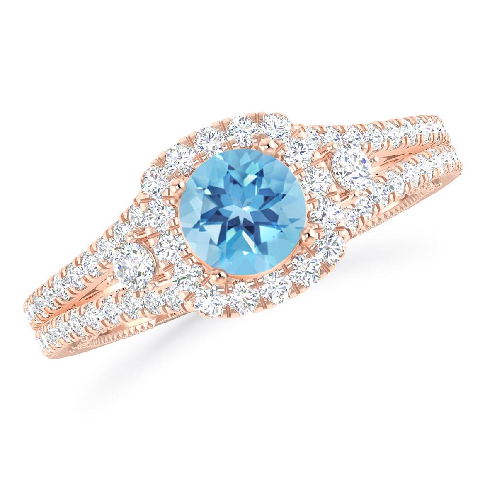 Rose Gold - Blue Topaz