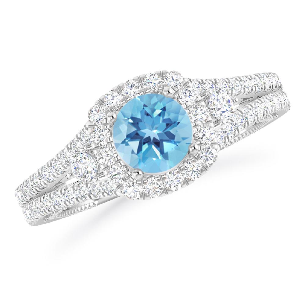 White Gold - Blue Topaz