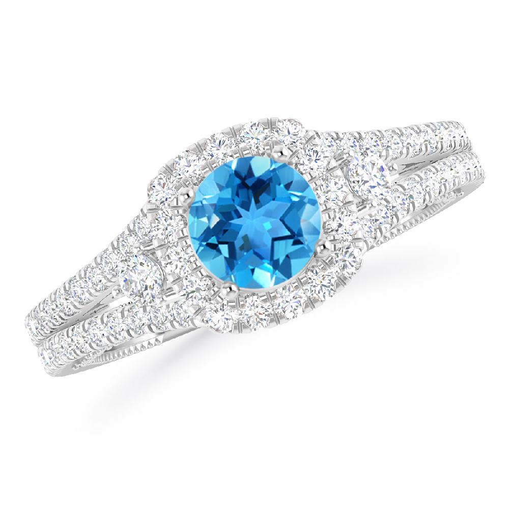 White Gold - Blue Topaz