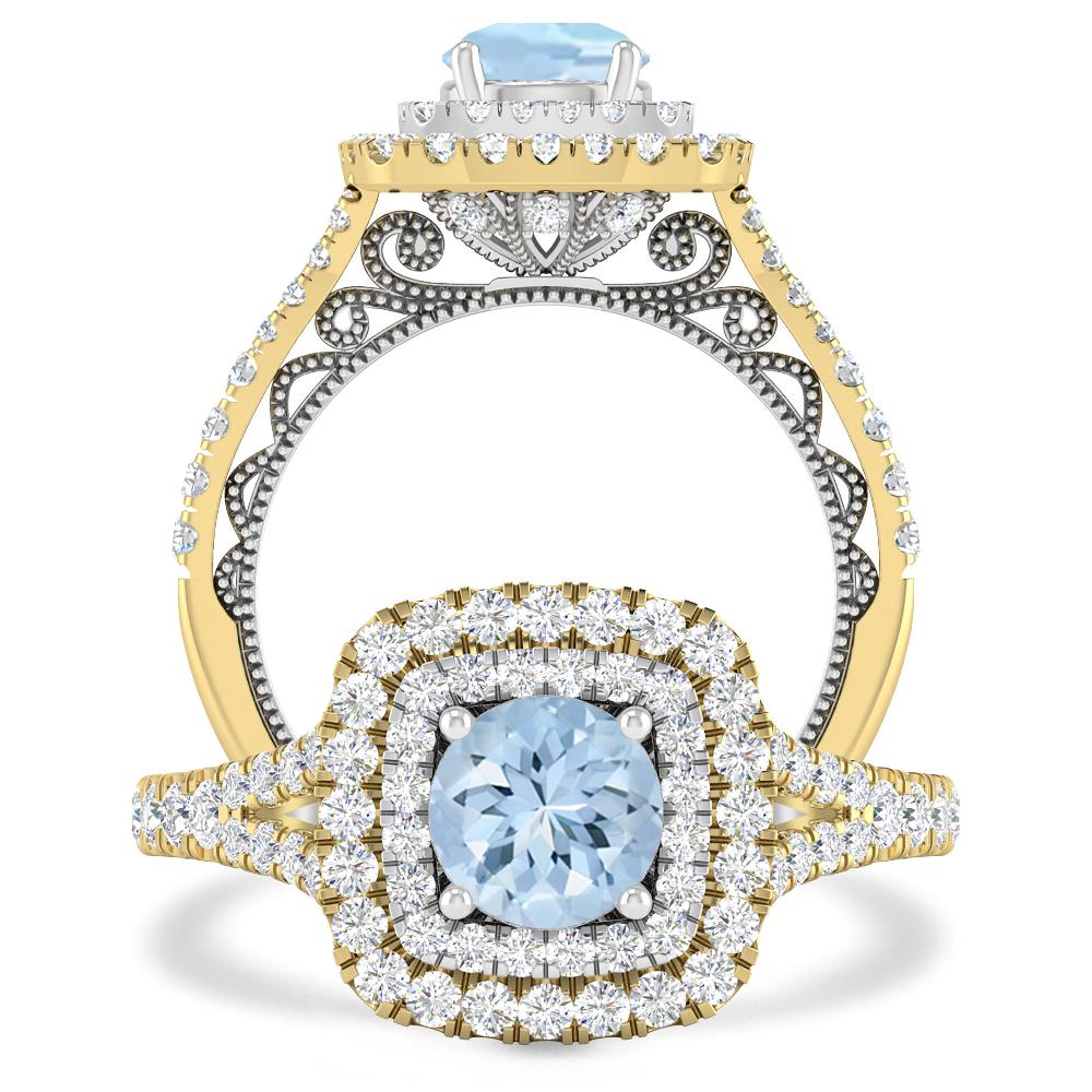 Yellow Gold - Aquamarine