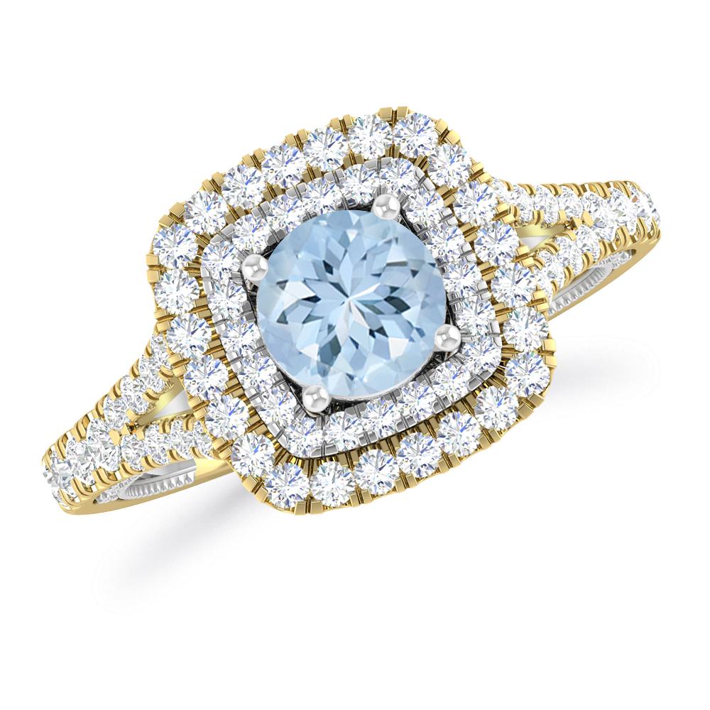 Yellow Gold - Aquamarine