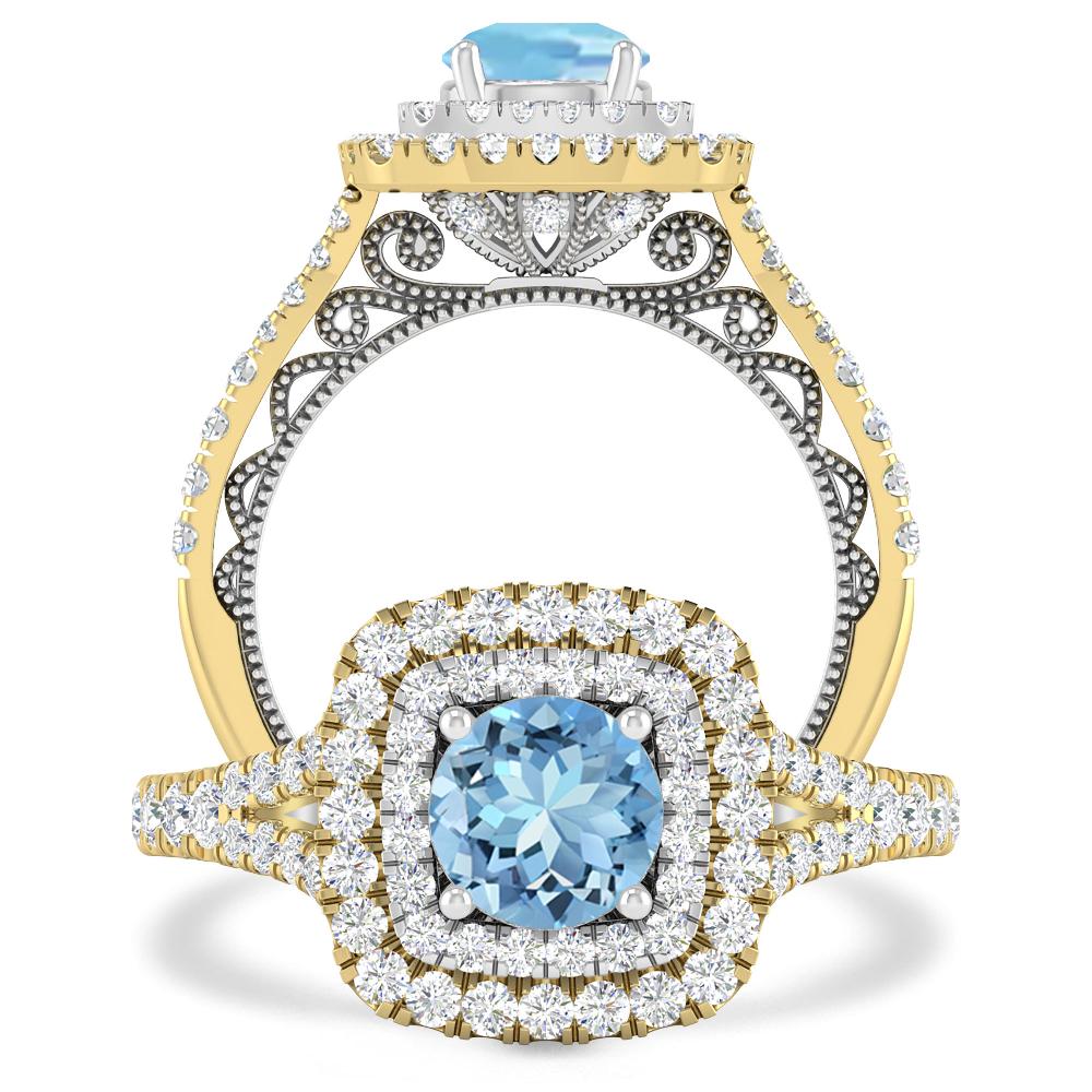 Yellow Gold - Aquamarine