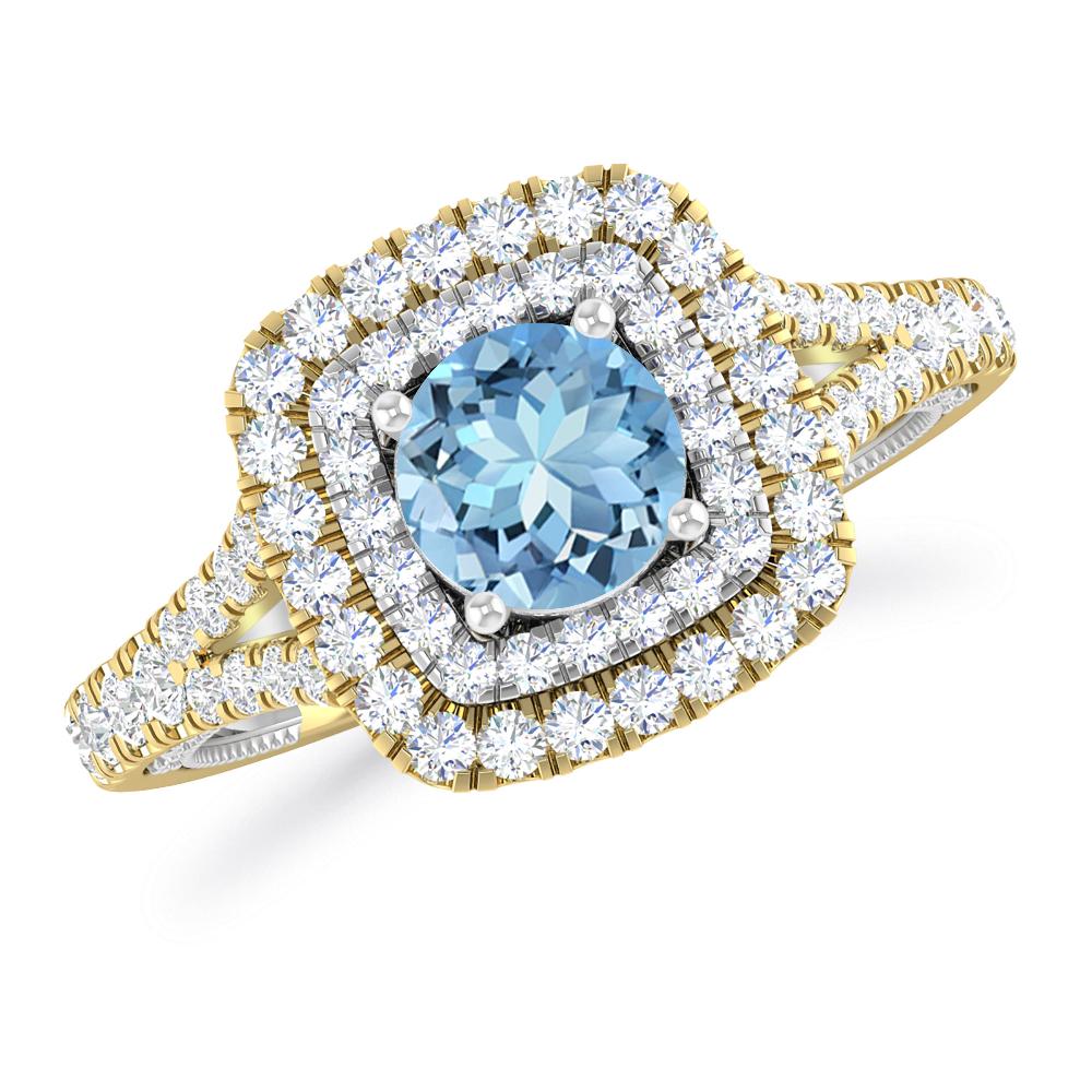 Yellow Gold - Aquamarine