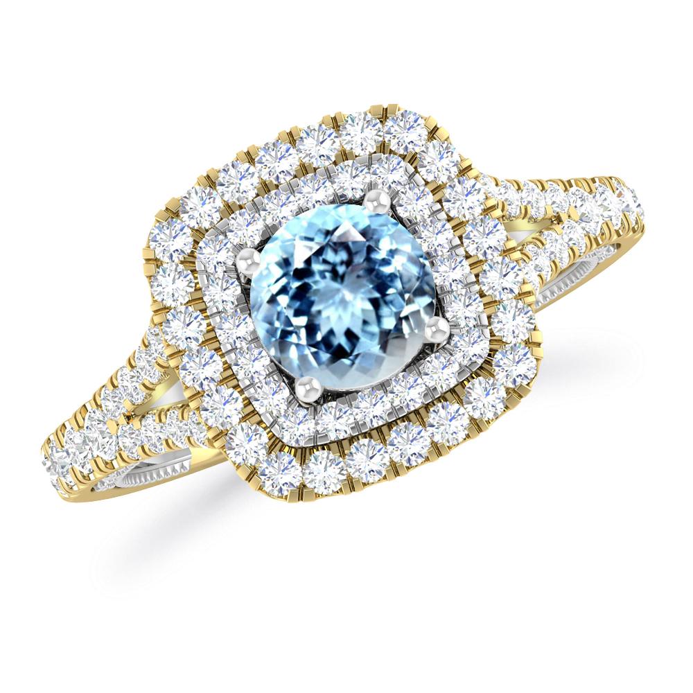 Yellow Gold - Aquamarine