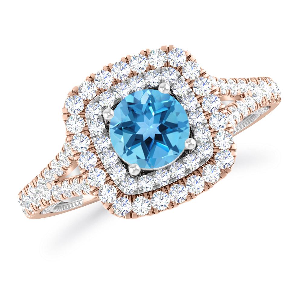 Rose Gold - Blue Topaz