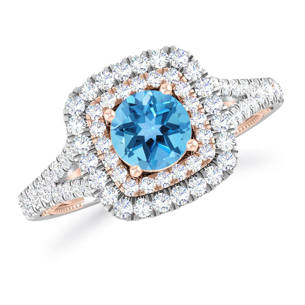 White Gold - Blue Topaz