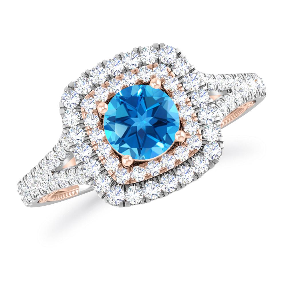 White Gold - Blue Topaz