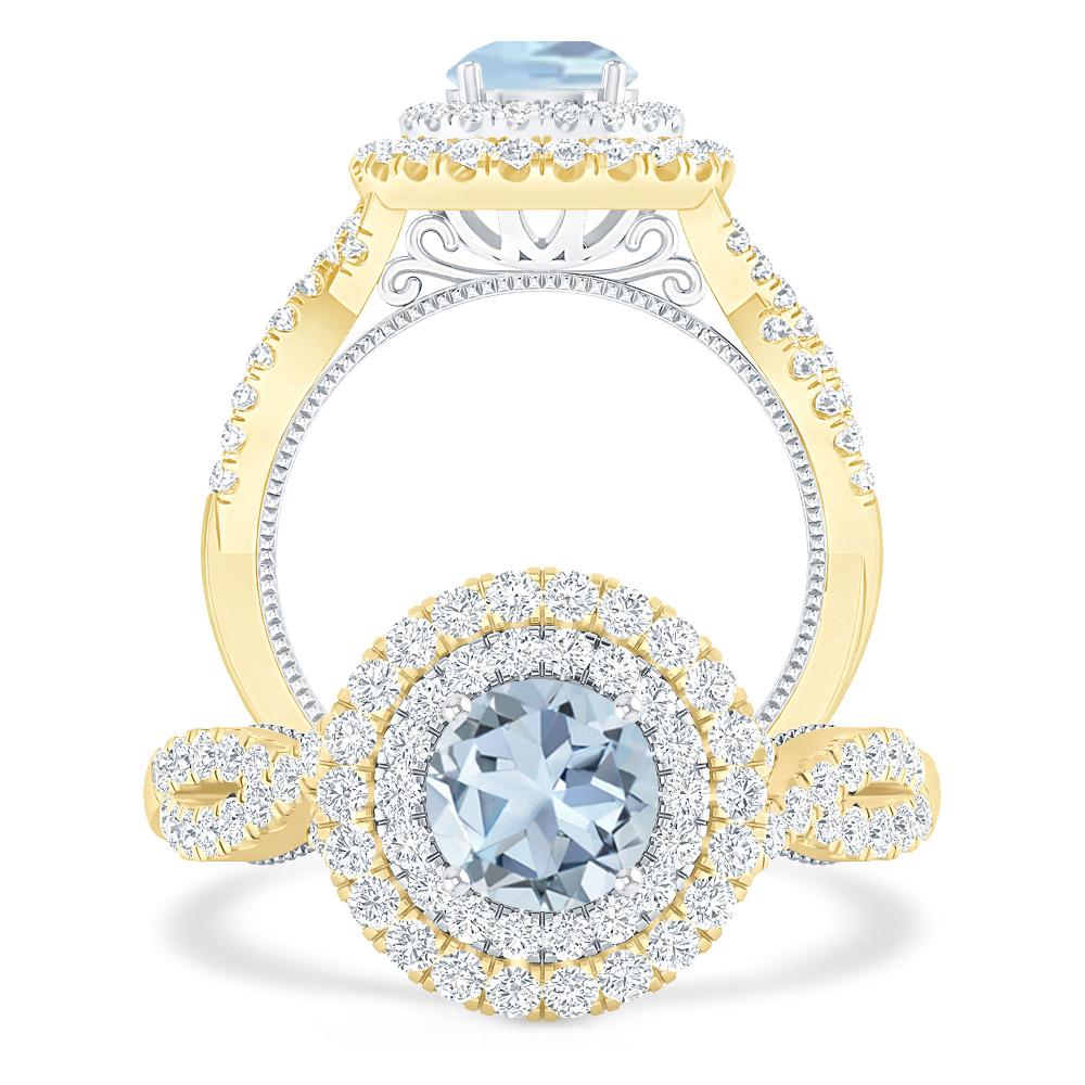 Yellow Gold - Aquamarine